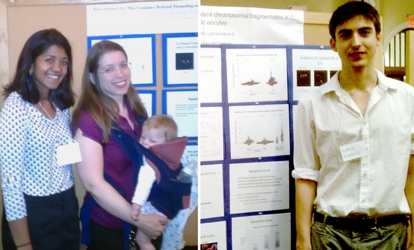 Rini and Nathan presenting at the Iowa Center for Research by Undergraduates (ICRU) event