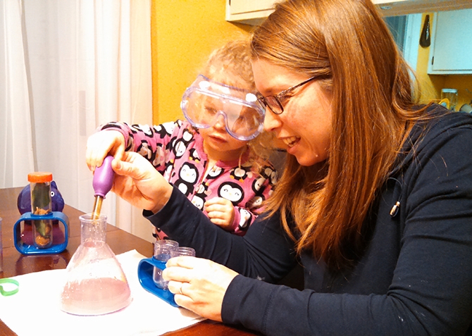 Budding scientist in training